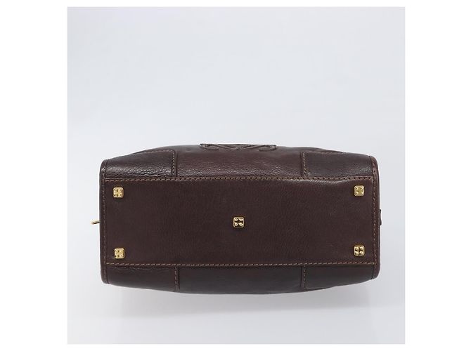 Borsa a mano LOEWE Amazona 28 in pelle marrone oro Auth yk20728V D'oro - vista 5