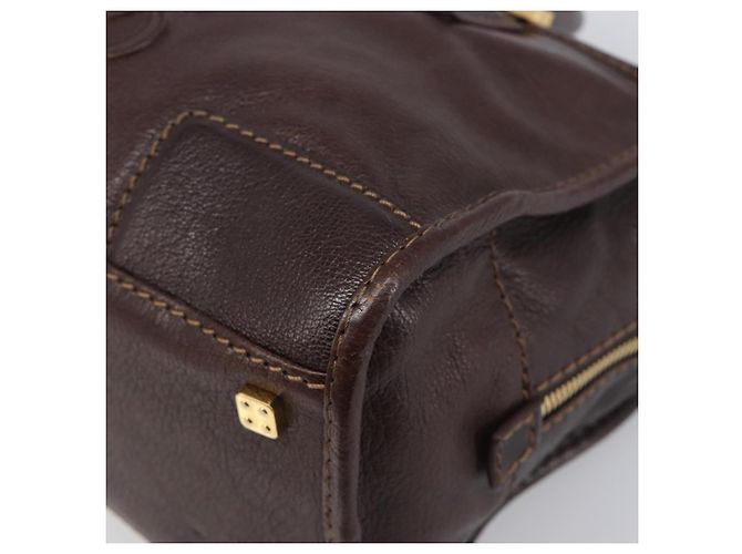 Borsa a mano LOEWE Amazona 28 in pelle marrone oro Auth yk20728V D'oro - vista 8
