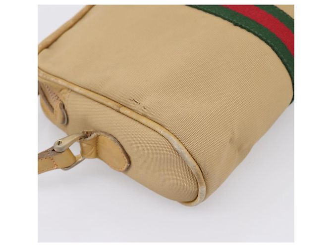 Borsa a tracolla GUCCI Web Sherry Line Canvas Beige Gold Auth 200924 D'oro - vista 13