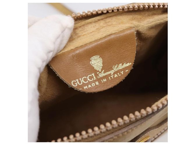 Borsa a tracolla GUCCI Web Sherry Line Canvas Beige Gold Auth 200924 D'oro - vista 15