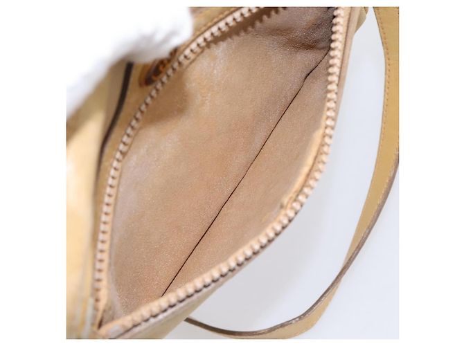 Borsa a tracolla GUCCI Web Sherry Line Canvas Beige Gold Auth 200924 D'oro - vista 19