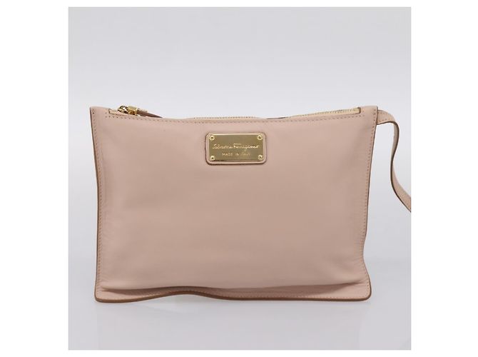 Borsa Tote Salvatore Ferragamo Gancini in pelle rosa e oro Auth 199216V D'oro - vista 19