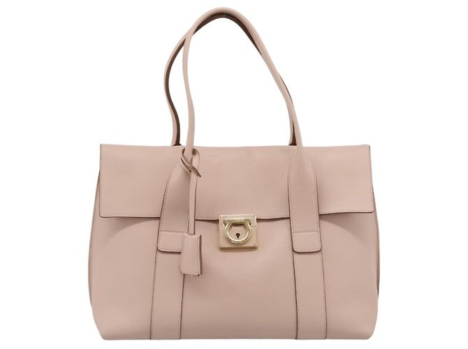 Borsa Tote Salvatore Ferragamo Gancini in pelle rosa e oro Auth 199216V D'oro - vista 2