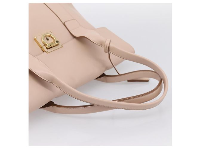 Borsa Tote Salvatore Ferragamo Gancini in pelle rosa e oro Auth 199216V D'oro - vista 7