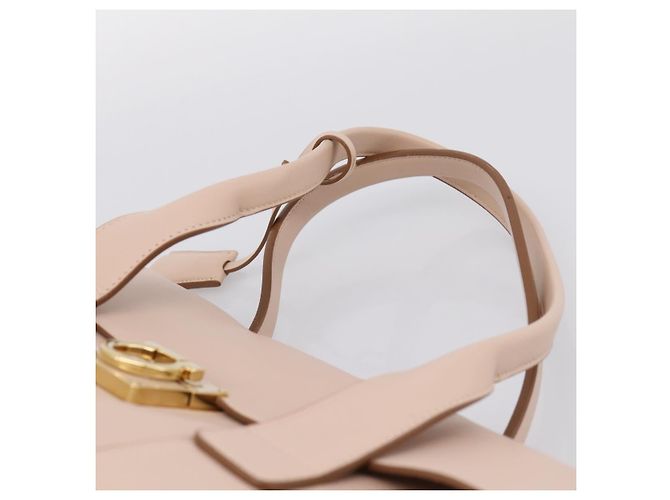 Borsa Tote Salvatore Ferragamo Gancini in pelle rosa e oro Auth 199216V D'oro - vista 8