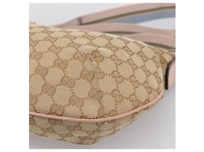 Borsa a tracolla GUCCI GG Canvas Sherry Line Beige Tono Oro 181092 Auth BA15362 - vista 10