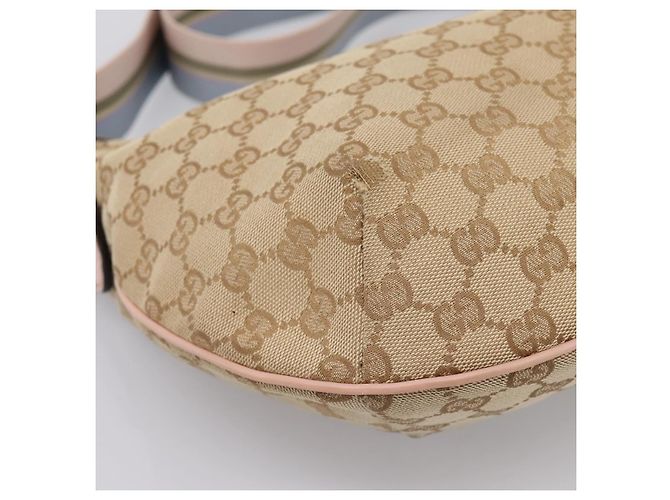 Borsa a tracolla GUCCI GG Canvas Sherry Line Beige Tono Oro 181092 Auth BA15362 - vista 11