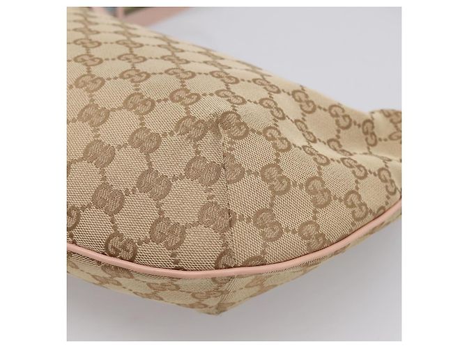Borsa a tracolla GUCCI GG Canvas Sherry Line Beige Tono Oro 181092 Auth BA15362 - vista 12