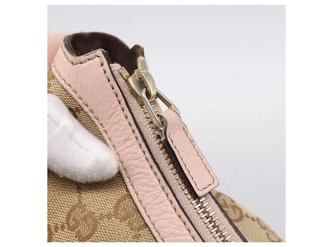 Borsa a tracolla GUCCI GG Canvas Sherry Line Beige Tono Oro 181092 Auth BA15362 - vista 14