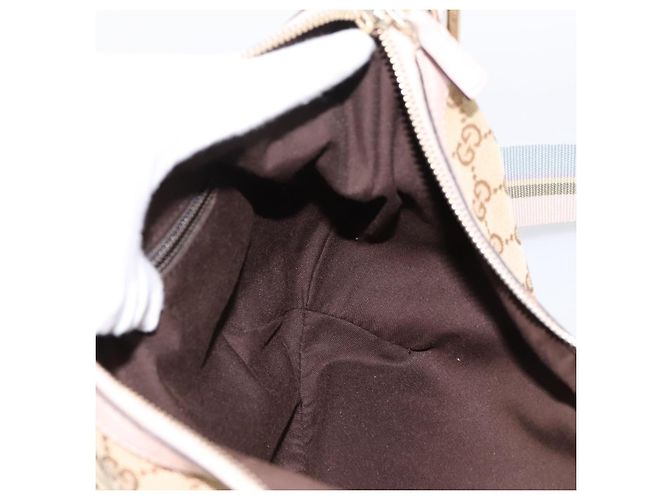 Borsa a tracolla GUCCI GG Canvas Sherry Line Beige Tono Oro 181092 Auth BA15362 - vista 17
