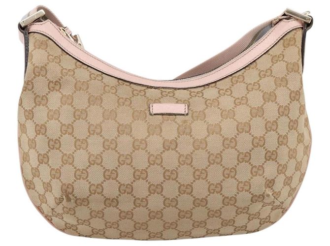 Borsa a tracolla GUCCI GG Canvas Sherry Line Beige Tono Oro 181092 Auth BA15362 - vista 2