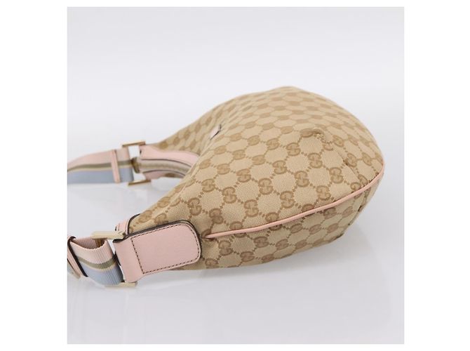 Borsa a tracolla GUCCI GG Canvas Sherry Line Beige Tono Oro 181092 Auth BA15362 - vista 4