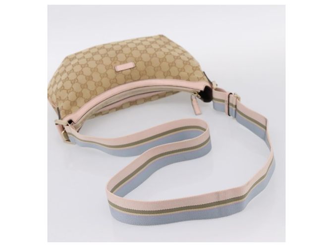 Borsa a tracolla GUCCI GG Canvas Sherry Line Beige Tono Oro 181092 Auth BA15362 - vista 7