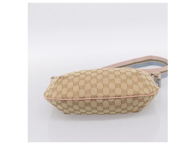 Borsa a tracolla GUCCI GG Canvas Sherry Line Beige Tono Oro 181092 Auth BA15362 - vista 9
