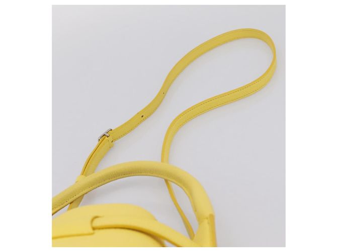 Céline CELINE Big Bag Bucket Nano Borsa a Mano Pelle 2way Giallo Argento Auth 199091M - vista 15