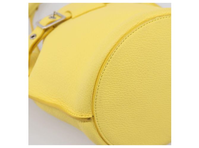 Céline CELINE Big Bag Bucket Nano Borsa a Mano Pelle 2way Giallo Argento Auth 199091M - vista 16