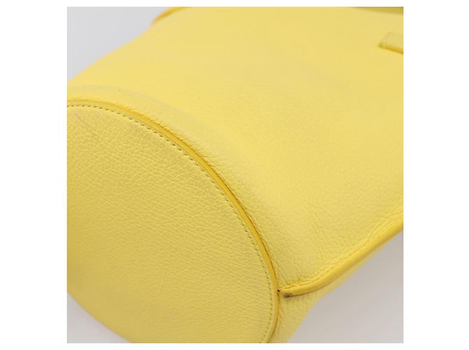 Céline CELINE Big Bag Bucket Nano Borsa a Mano Pelle 2way Giallo Argento Auth 199091M - vista 17