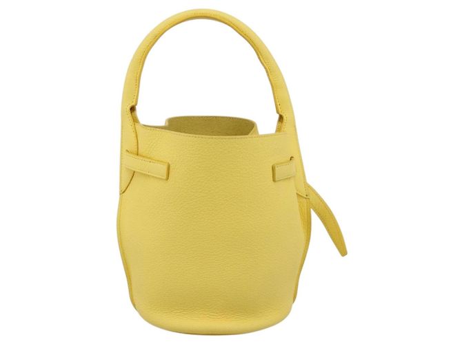 Céline CELINE Big Bag Bucket Nano Borsa a Mano Pelle 2way Giallo Argento Auth 199091M - vista 2