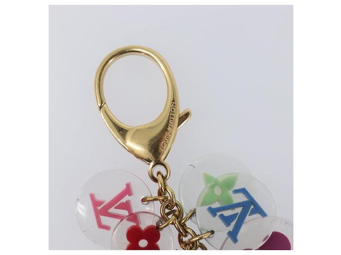 LOUIS VUITTON Porte Cles Fleur Charm Metal Gold Clear M60046 LV Auth 199068 D'oro - vista 3