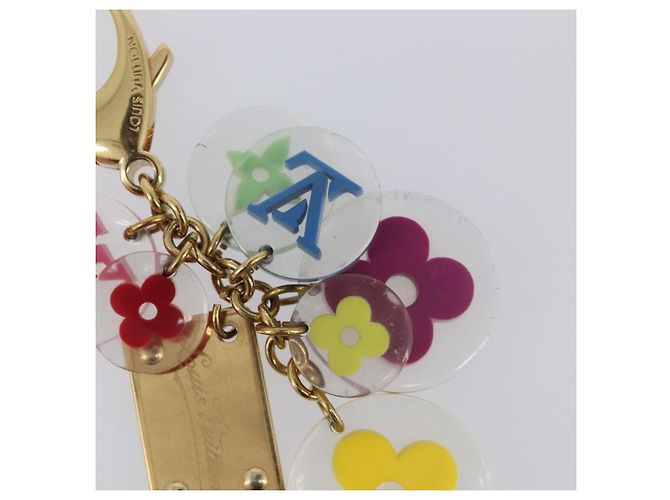LOUIS VUITTON Porte Cles Fleur Charm Metal Gold Clear M60046 LV Auth 199068 D'oro - vista 6