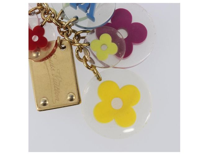 LOUIS VUITTON Porte Cles Fleur Charm Metal Gold Clear M60046 LV Auth 199068 D'oro - vista 7