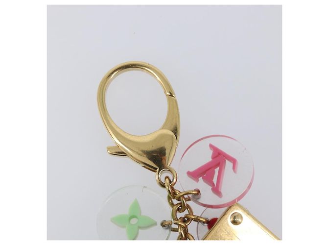 LOUIS VUITTON Porte Cles Fleur Charm Metal Gold Clear M60046 LV Auth 199068 D'oro - vista 9