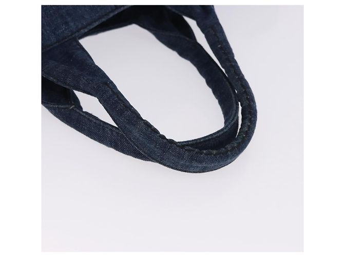 Sac à main PRADA Canapa GM Denim Blue Gold Auth 197708 Bleu Doré - vue 7