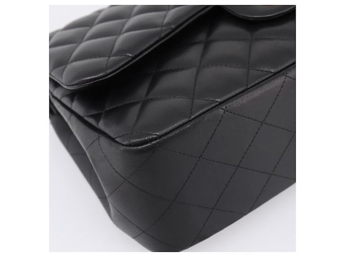 Borsa CHANEL Matelasse 30 Chain Double Flap Bag Lamb Skin Gold Black Auth yk20815SAM Nero D'oro - vista 11