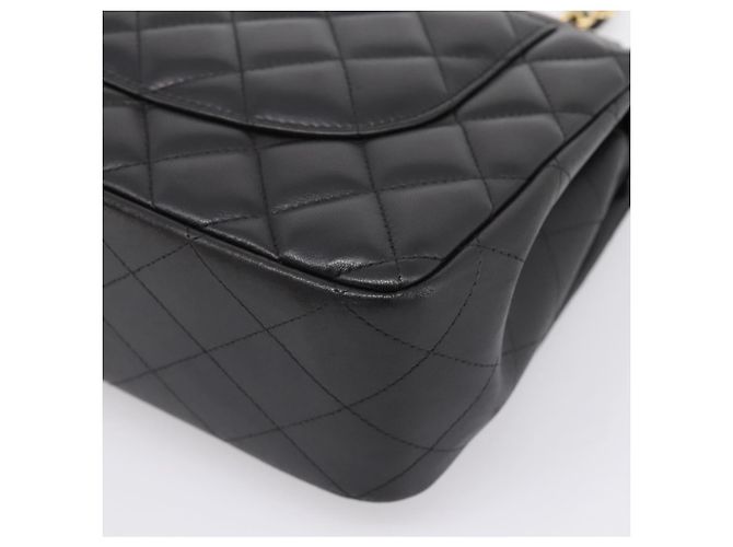 Borsa CHANEL Matelasse 30 Chain Double Flap Bag Lamb Skin Gold Black Auth yk20815SAM Nero D'oro - vista 12