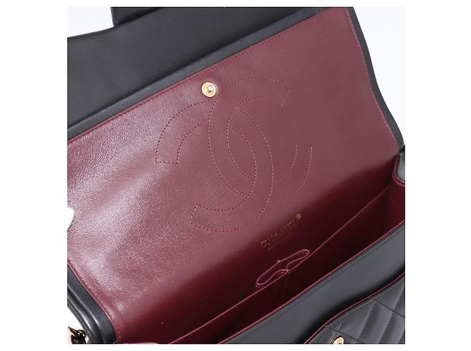 Borsa CHANEL Matelasse 30 Chain Double Flap Bag Lamb Skin Gold Black Auth yk20815SAM Nero D'oro - vista 15
