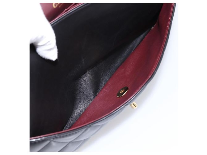Borsa CHANEL Matelasse 30 Chain Double Flap Bag Lamb Skin Gold Black Auth yk20815SAM Nero D'oro - vista 21