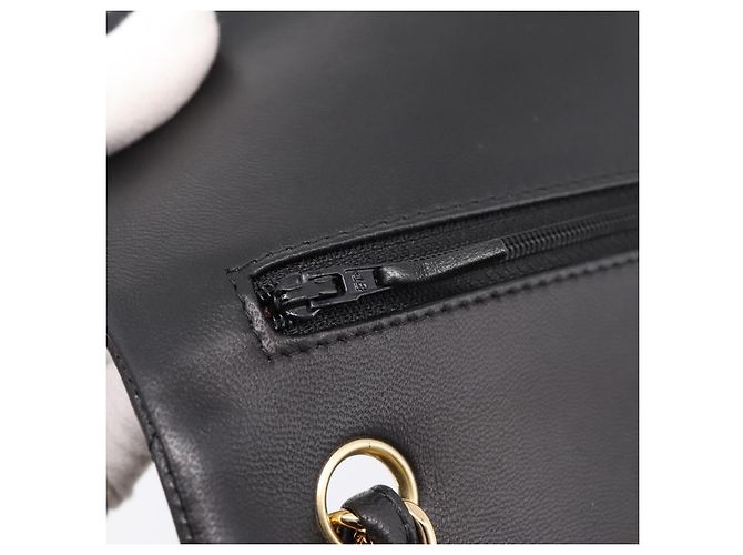 Borsa CHANEL Matelasse 30 Chain Double Flap Bag Lamb Skin Gold Black Auth yk20815SAM Nero D'oro - vista 22