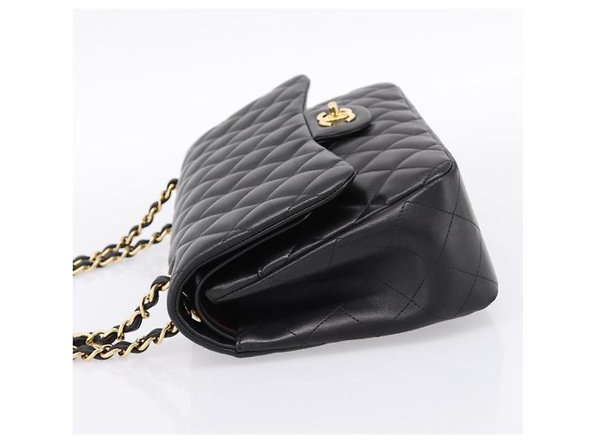 Borsa CHANEL Matelasse 30 Chain Double Flap Bag Lamb Skin Gold Black Auth yk20815SAM Nero D'oro - vista 4