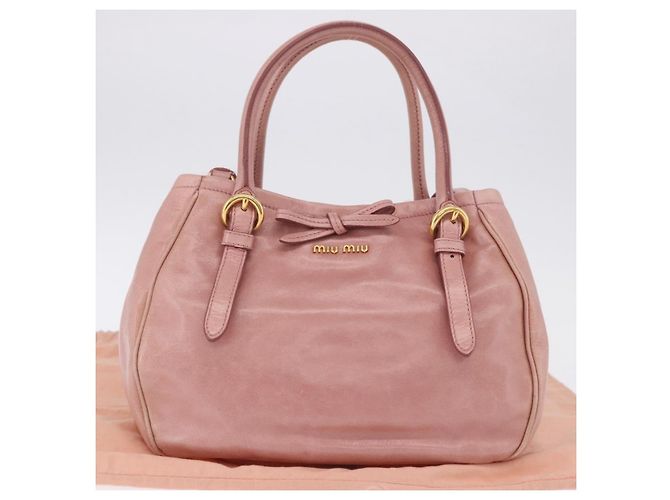 Borsa a mano Miu Miu in pelle 2way Rosa Oro Auth yk20856V D'oro - vista 12