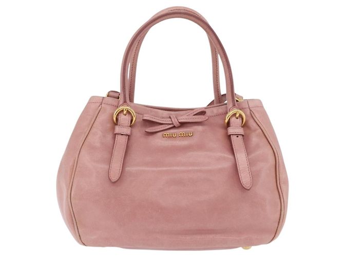 Borsa a mano Miu Miu in pelle 2way Rosa Oro Auth yk20856V D'oro - vista 13