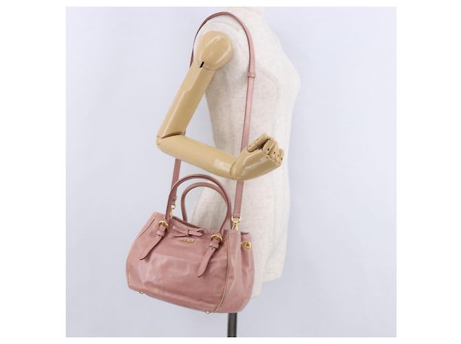 Borsa a mano Miu Miu in pelle 2way Rosa Oro Auth yk20856V D'oro - vista 25