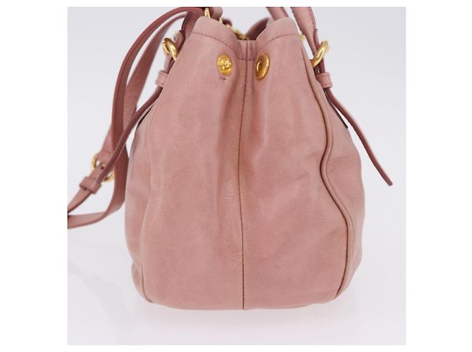 Borsa a mano Miu Miu in pelle 2way Rosa Oro Auth yk20856V D'oro - vista 3
