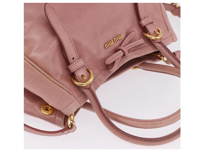 Borsa a mano Miu Miu in pelle 2way Rosa Oro Auth yk20856V D'oro - vista 6