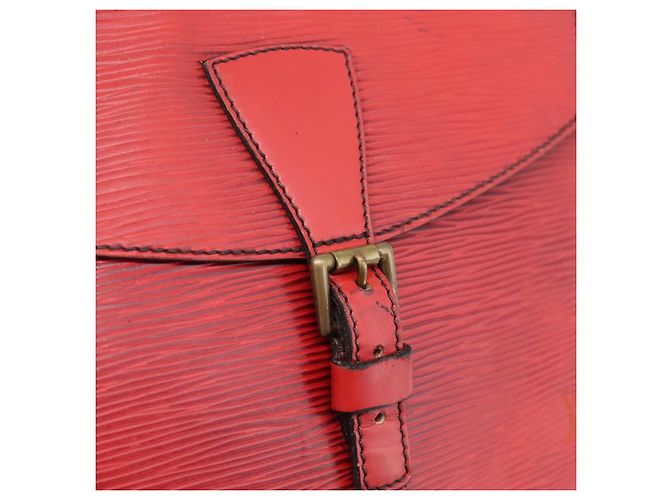 Borsa a tracolla LOUIS VUITTON Epi June Feuille Rossa M52157 LV Auth BA15370 Rosso - vista 19