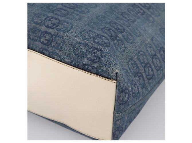 Borsa Tote GUCCI Denim Blue 257245 Auth 197817A - vista 12