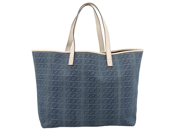 Borsa Tote GUCCI Denim Blue 257245 Auth 197817A - vista 2