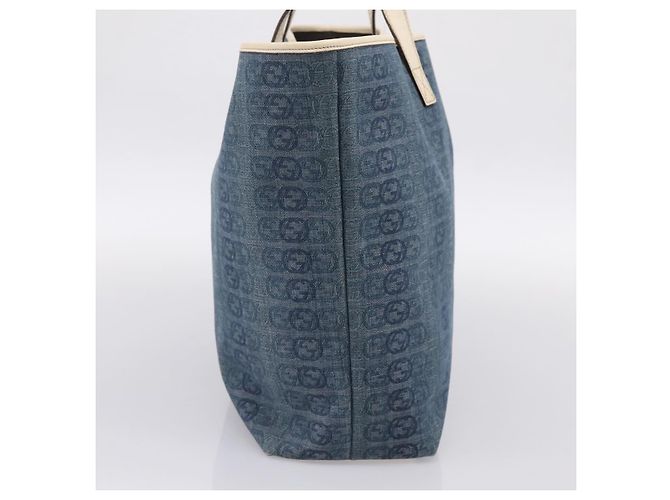 Borsa Tote GUCCI Denim Blue 257245 Auth 197817A - vista 4