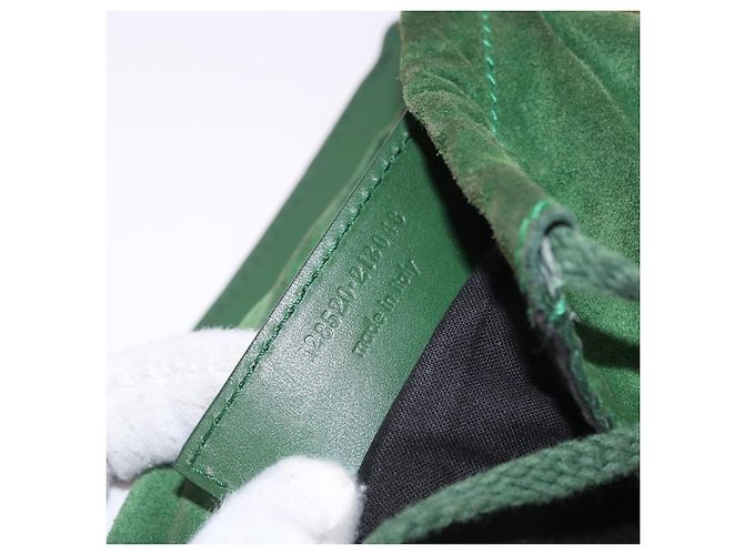 Borsa a mano con catena BALENCIAGA in camoscio verde Auth 196979 - vista 12