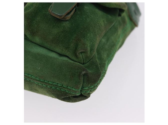 Borsa a mano con catena BALENCIAGA in camoscio verde Auth 196979 - vista 15