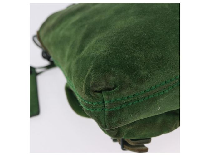 Borsa a mano con catena BALENCIAGA in camoscio verde Auth 196979 - vista 16