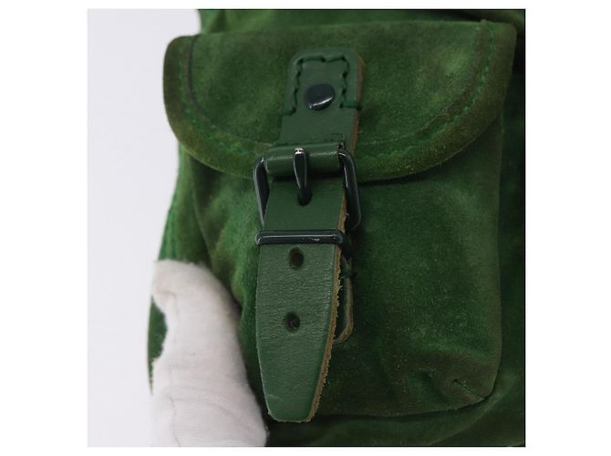 Borsa a mano con catena BALENCIAGA in camoscio verde Auth 196979 - vista 18