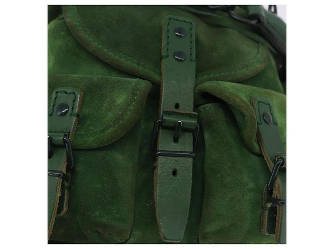 Borsa a mano con catena BALENCIAGA in camoscio verde Auth 196979 - vista 19