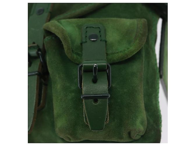 Borsa a mano con catena BALENCIAGA in camoscio verde Auth 196979 - vista 20
