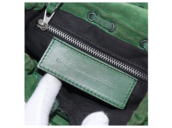 Borsa a mano con catena BALENCIAGA in camoscio verde Auth 196979 - vista 22