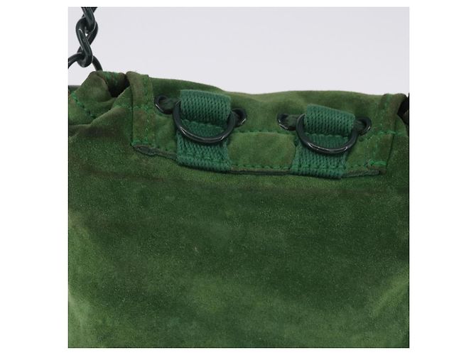 Borsa a mano con catena BALENCIAGA in camoscio verde Auth 196979 - vista 3